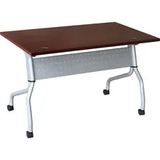 Lorell LLR 60722 - Lorell Mahogany Flip Top Training Table - Rectangle Top - Fo