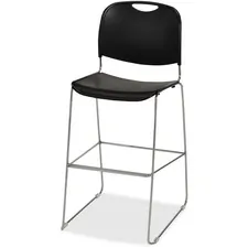Lorell LLR 42947 - Lorell Bistro Stack Chair - Black Plastic Seat - Black Plast