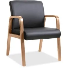 Lorell LLR 20026 - Lorell Guest Chair - Black Bonded Leather Seat - Black Bonde