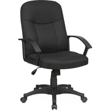 Lorell LLR 84552 - Lorell Executive Fabric Mid-Back Chair - Black Fabric Seat -