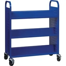 Lorell LLR 99932 - Lorell Double-sided Book Cart - 6 Shelf - Round Handle - 5 C