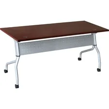 Lorell LLR 60718 - Lorell Mahogany Flip Top Training Table - Rectangle Top - Fo