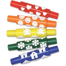 PACON CORPORATION PAC AC9084 - Creativity Street Set A Foam Pattern Rolling Pins - Collage,