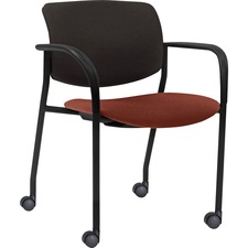 Lorell LLR 83115A203 - Lorell Stack Chairs with Plastic Back & Fabric Seat - Orange