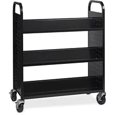 Lorell LLR 99931 - Lorell Double-sided Book Cart - 6 Shelf - Round Handle - 5 C