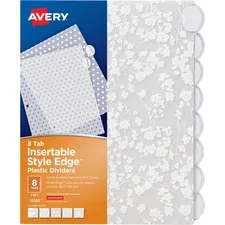 Avery Dennison AVE 11291 - Avery Style Edge Insertable Plastic Dividers - 8 x Divider(s