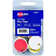 Avery Dennison AVE 11020 - Avery Key Tag - 1.25 Diameter - Round - Metal Ring Fastener 