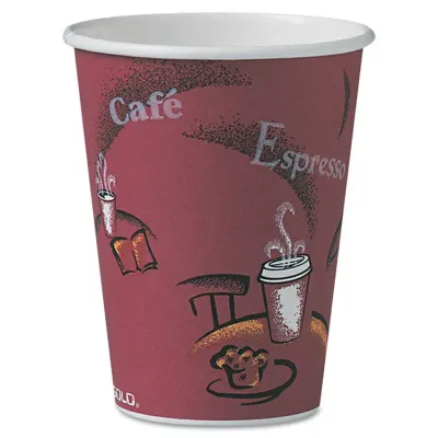 DART 370SI-0041 - 10 Oz Maroon Paper Hot Drink Cups - 1,000 Ct Carton