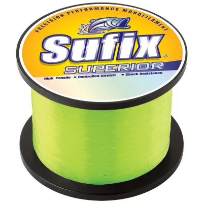 Sufix 638-108 - Sufix Superior Hi-Vis Yellow Monofilament - 8lb - 1720 yds