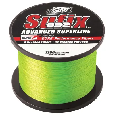 Sufix 660-320L - Sufix 832 Advanced Braid - 20lb - Neon Lime