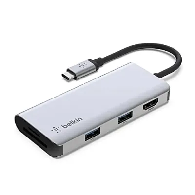 Belkin PVC002BTSGY - USB-C 5-in-1 Multiport Adapter with HDMI and USB Ports