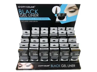 bulk buys MK399 - Premium Black Gel Eyeliner Display with Brushes