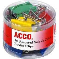 ACCO Brands ACC 71130 - Acco Assorted Size Binder Clips - Reusable, Rust Resistant, 