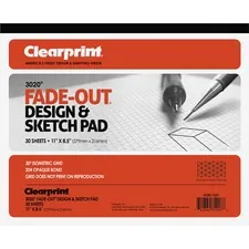 CHARTPAK/PICKETT CLE 932811ISO - Clearprint Isometric Grid Paper Pad - Letter - 30 Sheets - 2