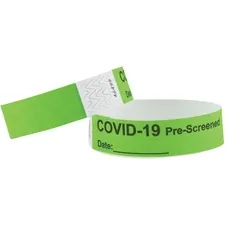 ADVANTUS CORPORATION AVT 76097 - Advantus COVID Prescreened Tyvek Wristbands - 34 x 10 Length