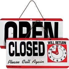 ADVANTUS CORPORATION AVT 83636 - Advantus OpenClosed Sign with Clock - 1 Each - OpenClosed, P