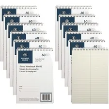 Business Source BSN 90650PK - Business Source Green Tint Steno Notebook - 60 Sheets - Coil