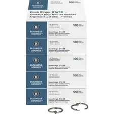 Business Source BSN 01438BD - Business Source Standard Book Rings - 1.5 Diameter - Silver 