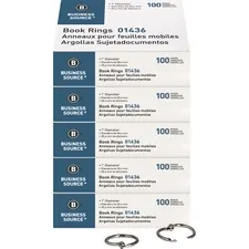 Business Source BSN 01436BD - Business Source Standard Book Rings - 1 Diameter - Silver - 