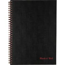 HAMELIN JDK 400110532 - Black n Red Hardcover Business Notebook - 70 Sheets - Twin W