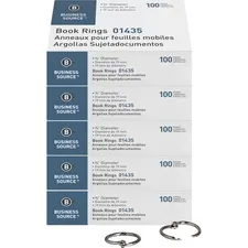 Business Source BSN 01435BD - Business Source Standard Book Rings - 0.8 Diameter - Silver 