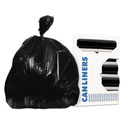 Novolex H8053TK R01 - 40X53 Black Linear Low Density Trash Liners, 0.9 Mil