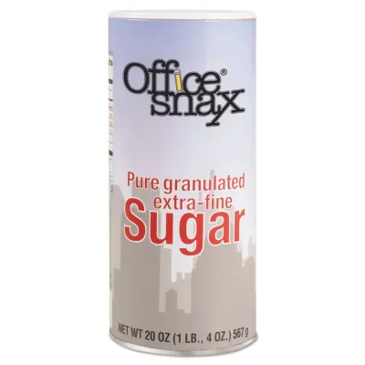 OFFICE SNAX, INC. OFX00019G - Sugar Canister Set - 20 Oz Reclosable Containers, 3 Pack