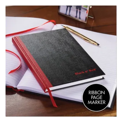 MEAD PRODUCTS JDK E66857 - Black n Red Casebound Ruled Notebooks - A5 - 96 Sheets - Sew