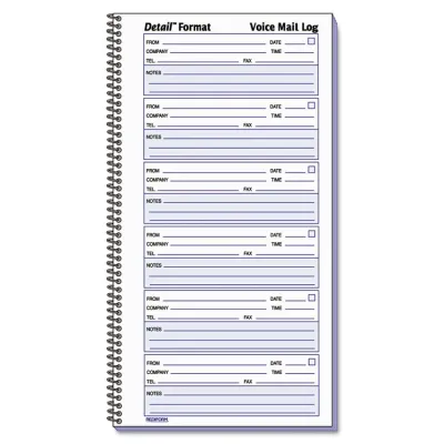 REDIFORM OFFICE PRODUCTS 51114 - Follow-Up Voice Mail Log Book - 500 Forms, Wirebound