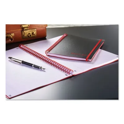 MEAD PRODUCTS JDK C67009 - Black n Red Wirebound Semi - rigid Cover Ruled Notebook - A5