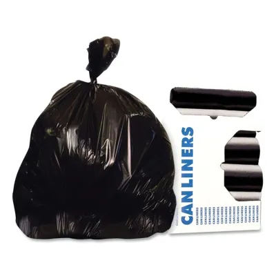 HERITAGE X8046AK - Black Low-Density Trash Liners, 45 Gallons, 1.5 Mil