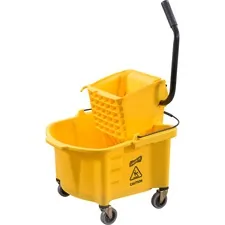 Genuine Joe GJO 60466 - Joe Splash Shield Mop BucketWringer - 26 quart - Black, Yell