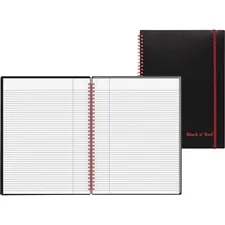 MEAD PRODUCTS JDK E67008 - Black n Red Wirebound Poly Notebook with Front Pocket - 70 S