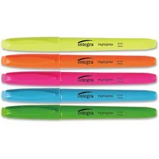 Integra ITA 36180 - Integra Pen Style Fluorescent Highlighters - Chisel Marker P