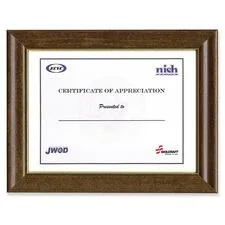 National Industries For the Blind 7105012820631 - SKILCRAFT Walnut Stained Picture Frame - Holds 8.50 x 11 Ins