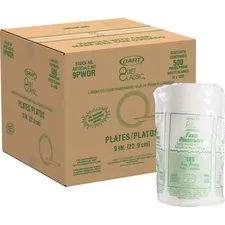 Dart Container Corporation DCC 9PWQRCT - Dart Classic Laminated Foam Dinnerware Plates - 125  Pack - 