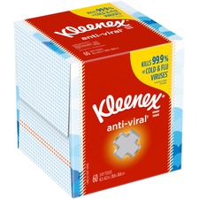 KIMBERLY CLARK KCC 49978CT - Kleenex Anti-Viral Facial Tissues - 3 Ply - White - Soft, An
