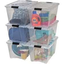 IRIS IRS 100245 - IRIS Stackable Clear Storage Boxes - Internal Dimensions: 16