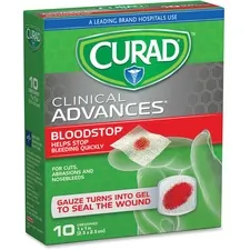 MEDLINE INDUSTRIES INC MII CUR0055RB - Curad Blood Stop Gauze Packets - 1 x 1 - 10Box - 10 Per Box 