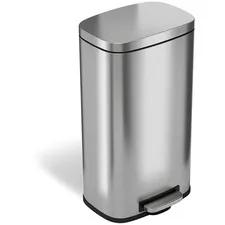 HLS Commercial HLC HLSS08R - HLS Commercial Stainless Steel Soft Step Trash Can - 8 gal C