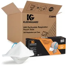KIMBERLY CLARK KCC 53899CT - Kleenguard N95 Pouch Respirator - Recommended for: Face - Co