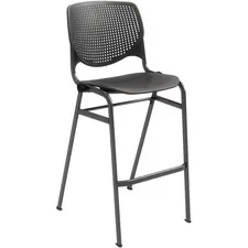 KFI Seating KFI BR2300BKP10 - KFI Barstool Chair - Black Polypropylene Seat - Black Alumin