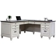 Martin Furniture MRT IMHF684RRRW - Martin Hartford Vintage Linen Desk Unit - 4 x Utility Drawer