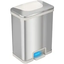 HLS Commercial HLC HLS13SW - HLS Commercial 13-Gallon Pedal-Sensor Trash Can - Deodorizer