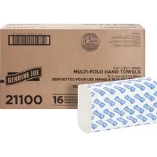 Genuine Joe GJO 21100 - Joe Multifold Towels - 1 Ply - Multifold - 9.20 x 9.40 - Whi