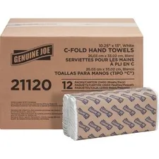 Genuine Joe GJO 21120 - Joe C-Fold Paper Towels - 1 Ply - C-fold - 13 x 10 - White -