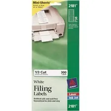Avery Dennison 02181 - Avery File Folder Labels - Permanent Adhesive - Rectangle - 