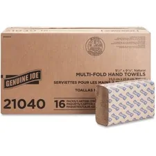 Genuine Joe GJO 21040 - Joe Multifold Natural Towels - 1 Ply - Multifold - 9.25 x 9.