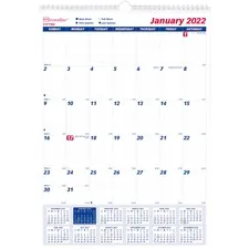 Dominion Blueline Inc RED C171102 - Brownline Ruled Block Monthly Wall Calendar - Julian Dates -
