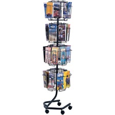 SAFCO PRODUCTS SAF 4128CH - Safco Rotary Wire Brochure Display Stand - 32 Compartment(s)